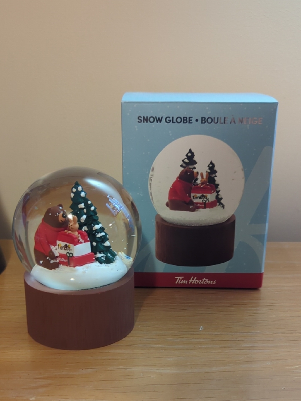 Tim Hortons Holiday Bear Snow Globe 2025 brand new